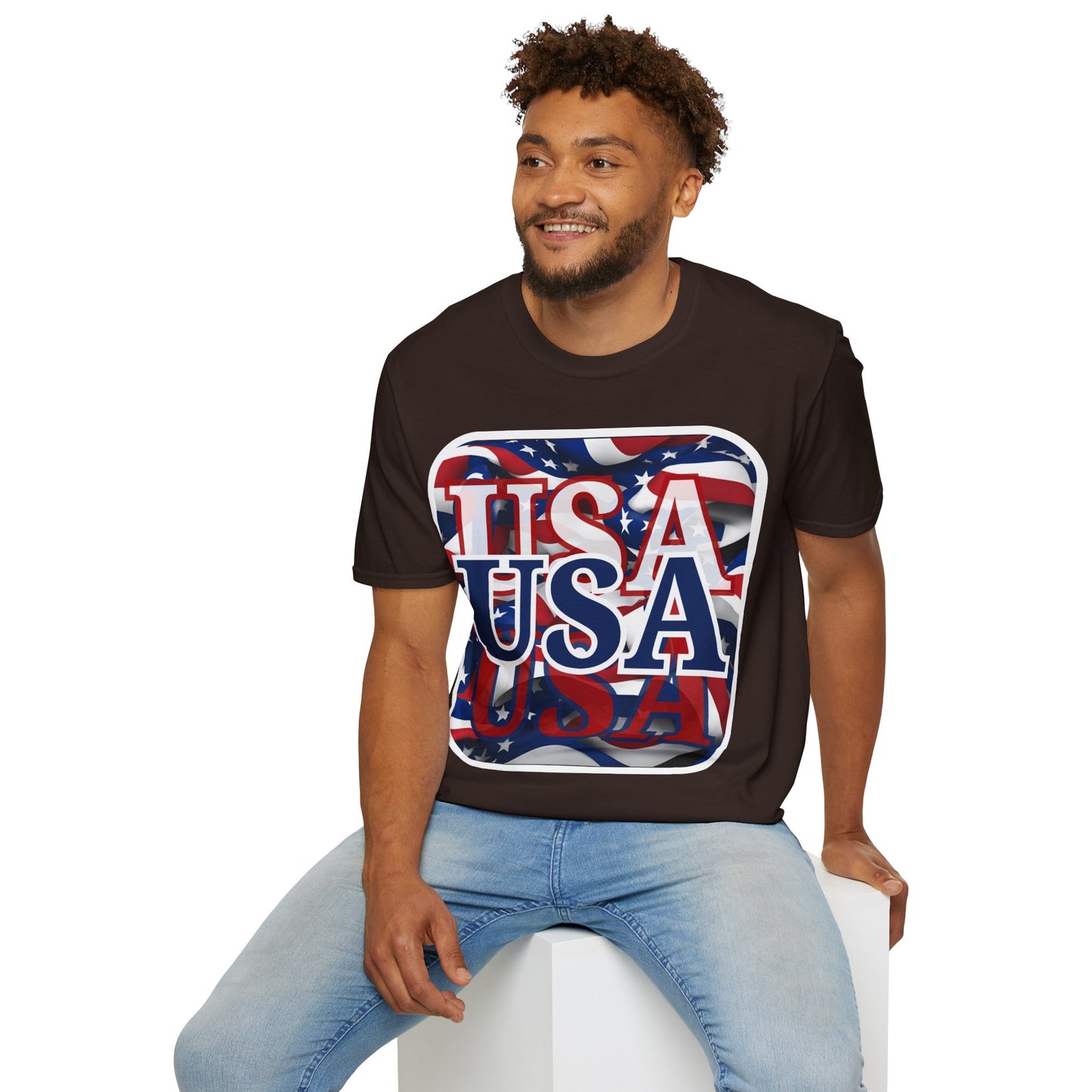 Red White and BLUE USA Patriot Dark colors Unisex T-Shirt by theGreenDragonTavern.shop