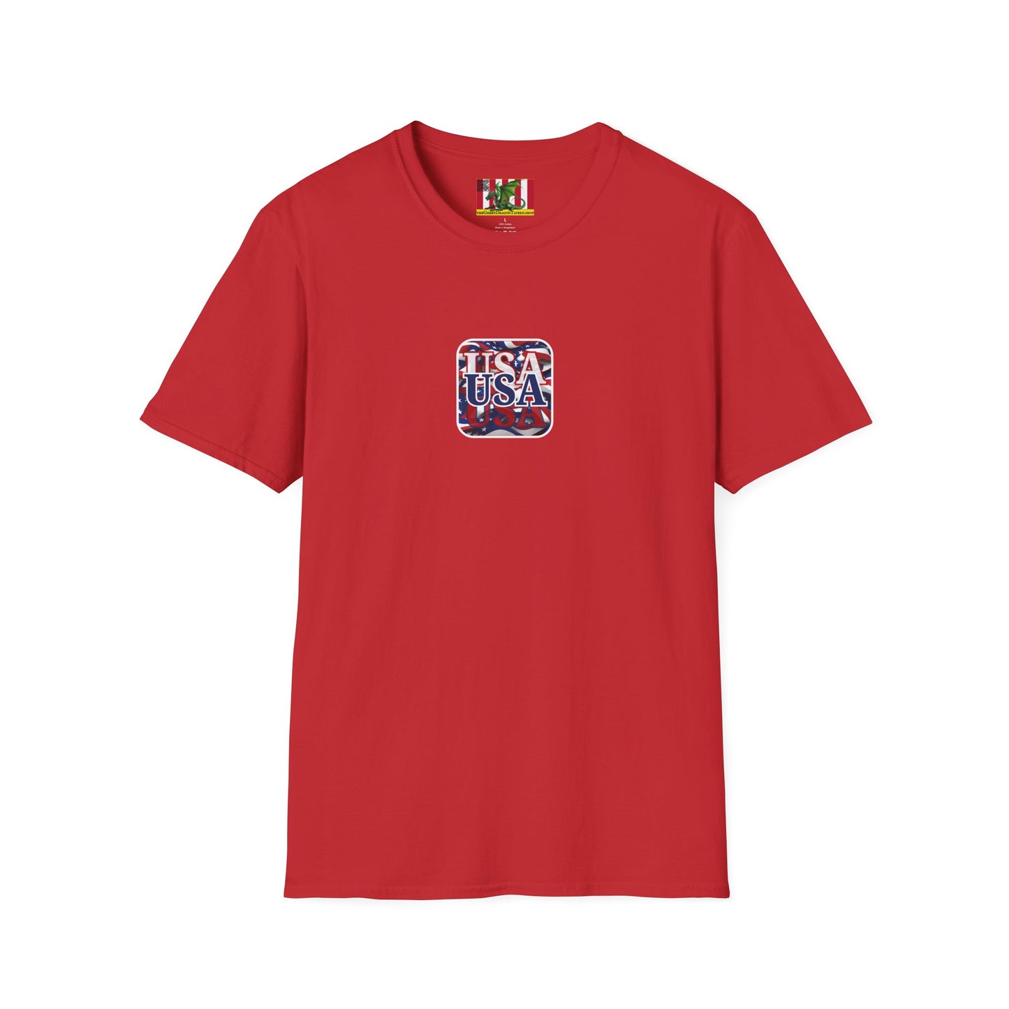 2-sided, Red White and BLUE USA Patriot Light colors Unisex T-Shirt by theGreenDragonTavern.shop