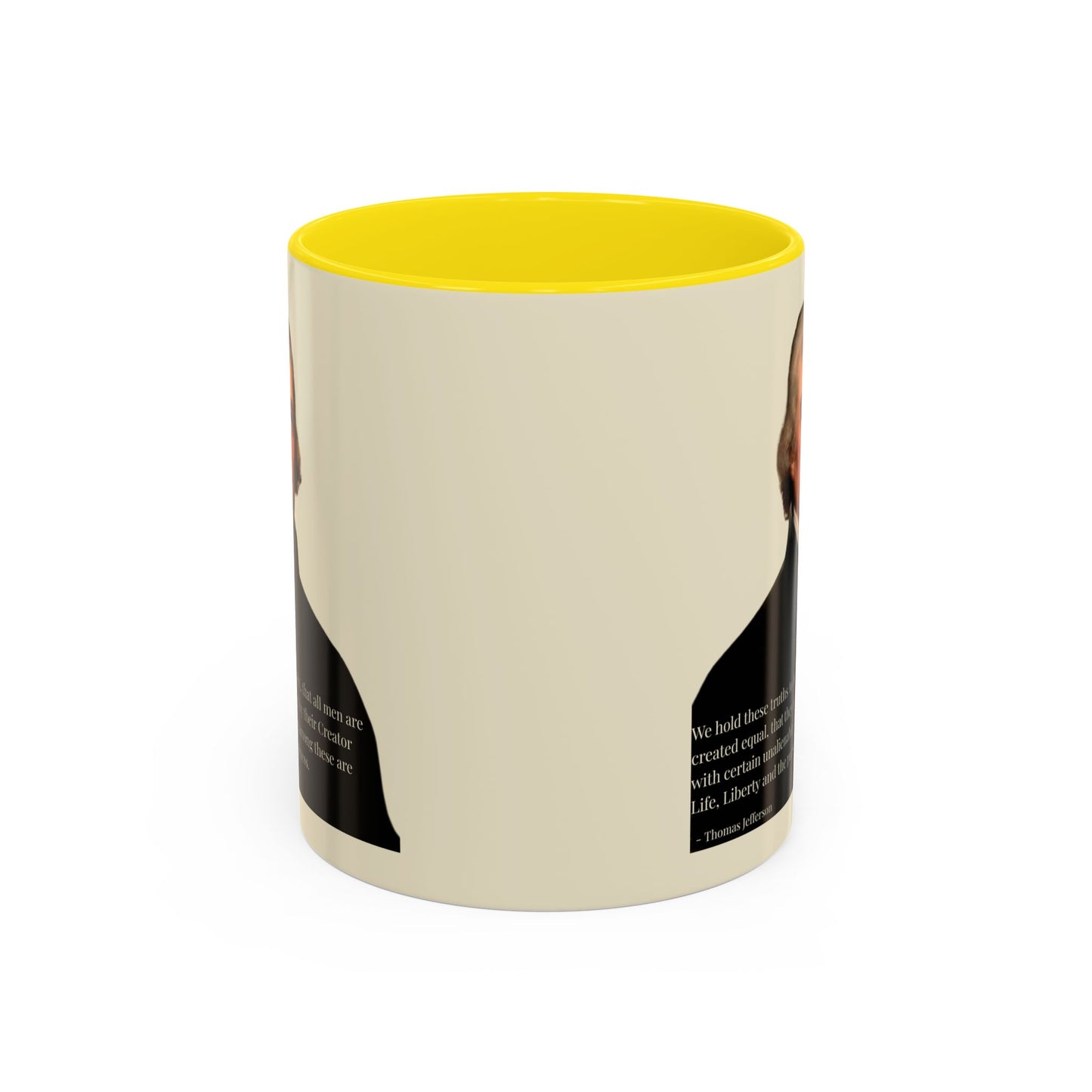 We hold these truths to be self-evident Parchment Yellow Accent Mug by theGreenDragonTavern.shop