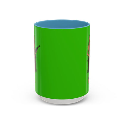 Hula Girl Packin' Heat Light Green Accent Mug by theGreenDragonTavern.shop
