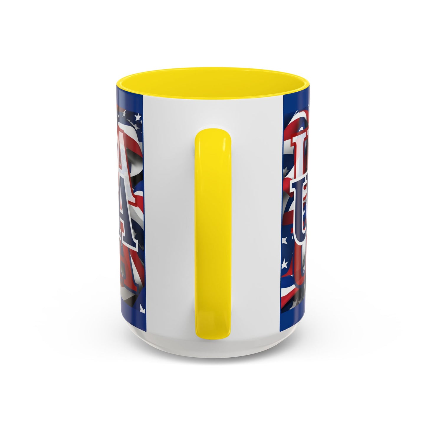 USA Blue font Center Patriot Blue Accent Mug by theGreenDragonTavern.shop