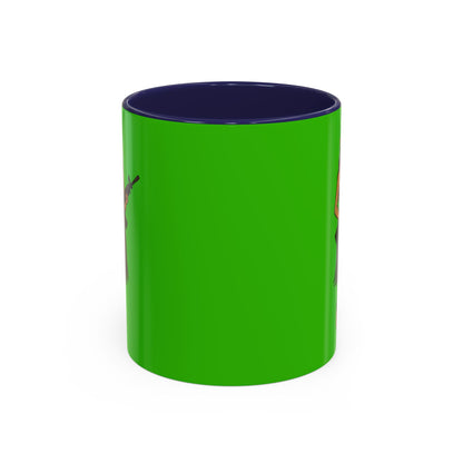 Hula Girl Packin' Heat Light Green Accent Mug by theGreenDragonTavern.shop