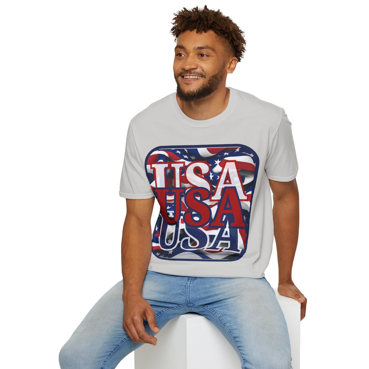 RED White and Blue USA Patriot Light colors Unisex T-Shirt by theGreenDragonTavern.shop