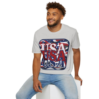 RED White and Blue USA Patriot Light colors Unisex T-Shirt by theGreenDragonTavern.shop