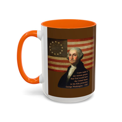 Washington's Earnest Prayer Brown Accent Mug by theGreenDragonTavern.shop