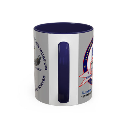 DNASM 2-sided, Founding & Student Art Light Grey Accent Mug by theGreenDragonTavern.shop