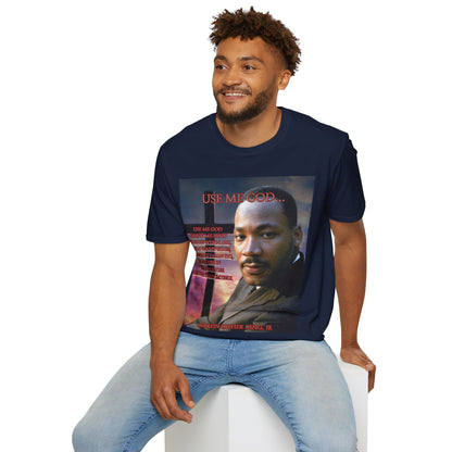 Use Me God, MLK Jr Dark colors Unisex T-Shirt by theGreenDragonTavern.shop