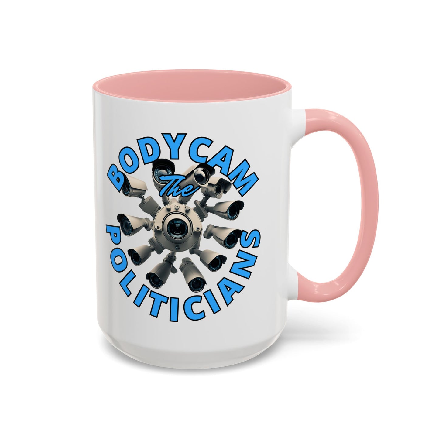 Bodycam the Politicians Cameras White Accent Mug by theGreenDragonTavern.shop