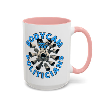 Bodycam the Politicians Cameras White Accent Mug by theGreenDragonTavern.shop