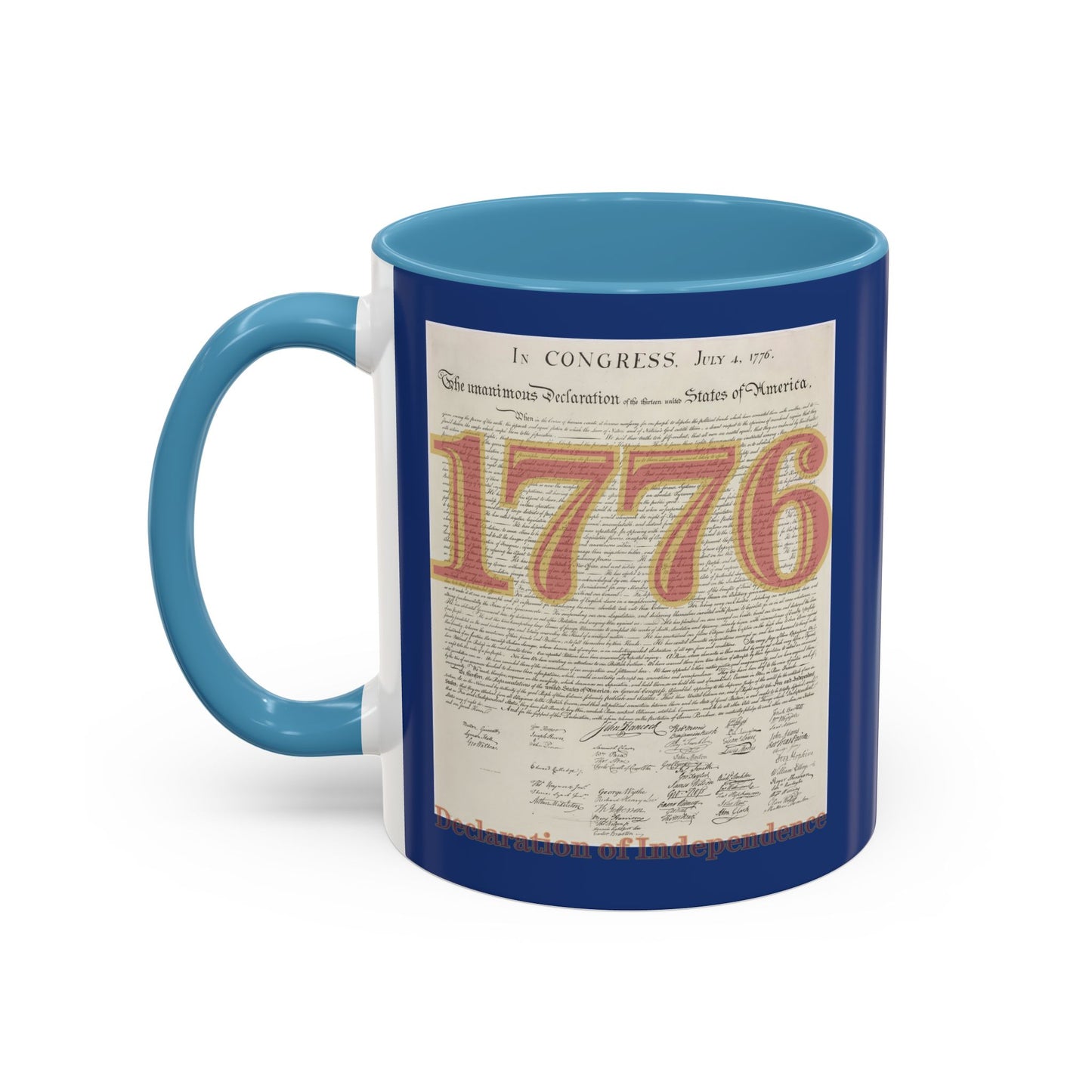 Declaration of Independence Dark Blue Accent Mug by theGreenDragonTavern.shop