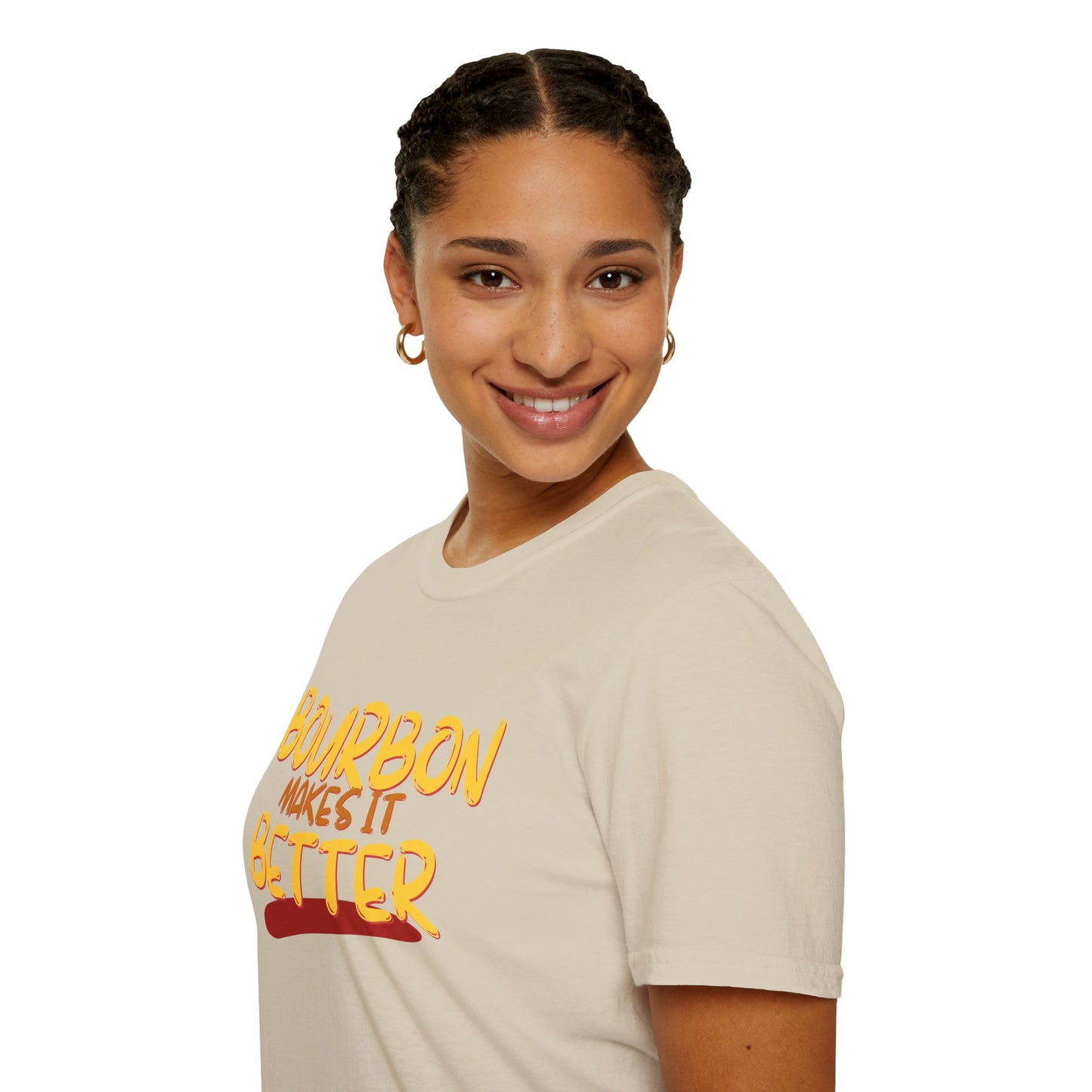 Bourbon makes it better Light colors Unisex T-Shirt by theGreenDragonTavern.shop