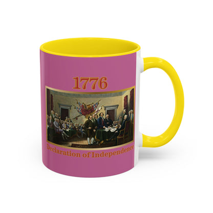 Declaration of Independence Pink Accent Mug by theGreenDragonTavern.shop