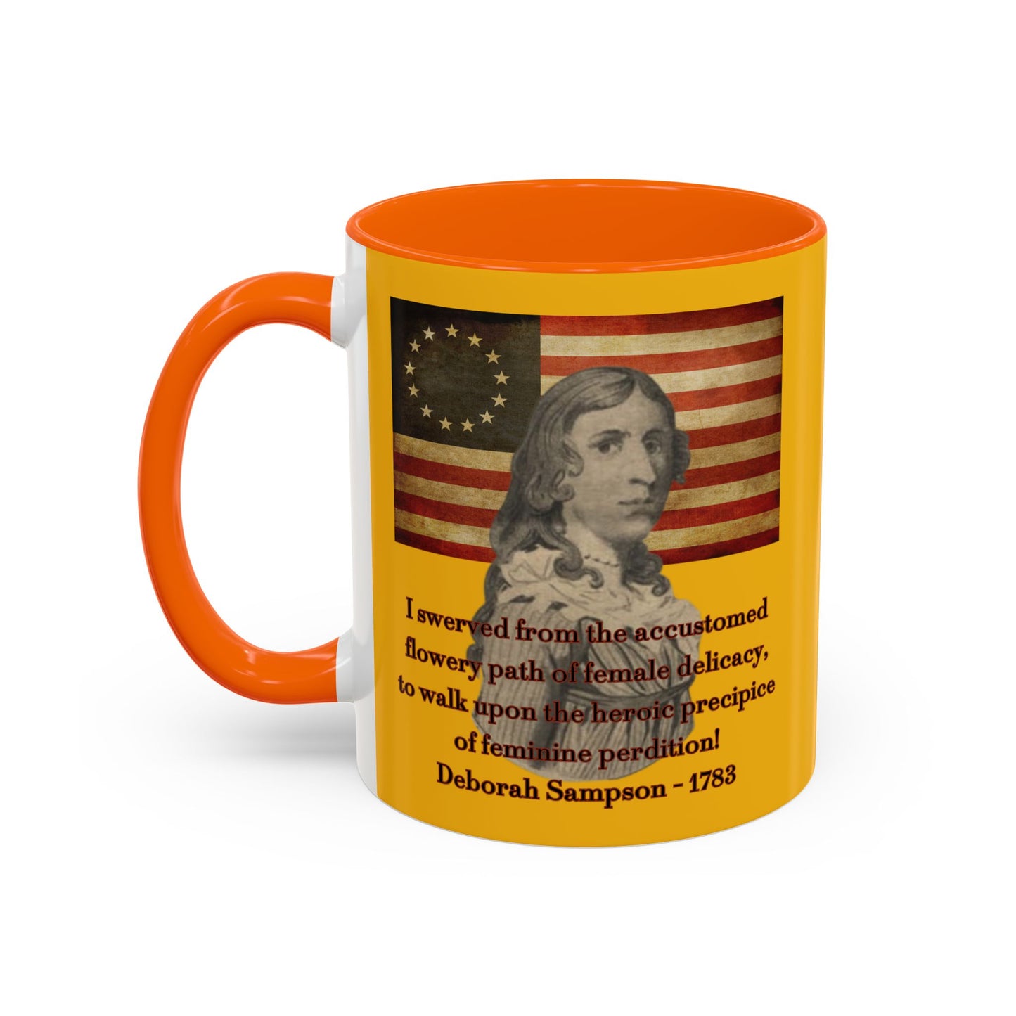 Deborah Sampson, America's Mulan Yellow Accent Mug by theGreenDragonTavern.shop