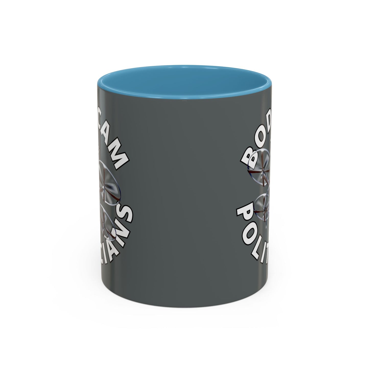 Bodycam the Politicians Drone Grey Accent Mug by theGreenDragonTavern.shop