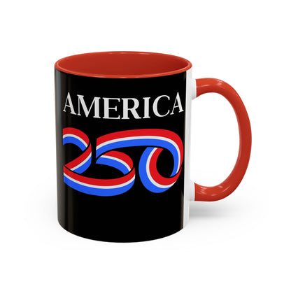America 250 Black Accent Mug by theGreenDragonTavern.shop