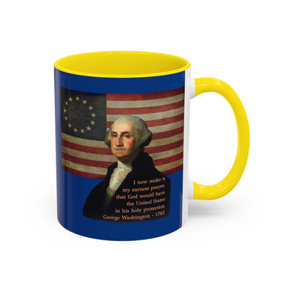 Washington's Earnest Prayer Dark Blue Accent Mug by theGreenDragonTavern.shop