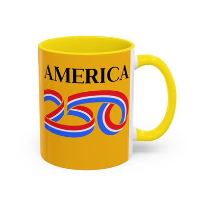 America 250 Yellow Accent Mug by theGreenDragonTavern.shop