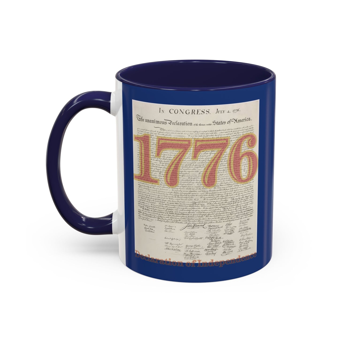 Declaration of Independence Dark Blue Accent Mug by theGreenDragonTavern.shop
