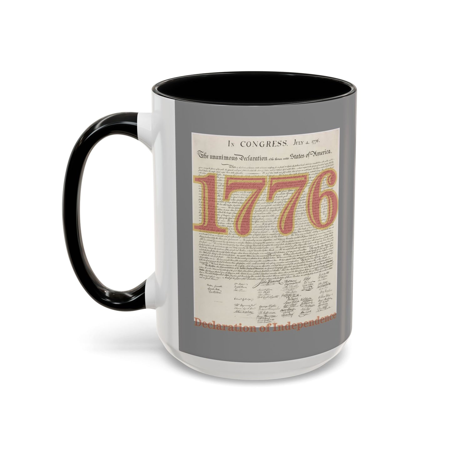 Declaration of Independence Grey Accent Mug by theGreenDragonTavern.shop