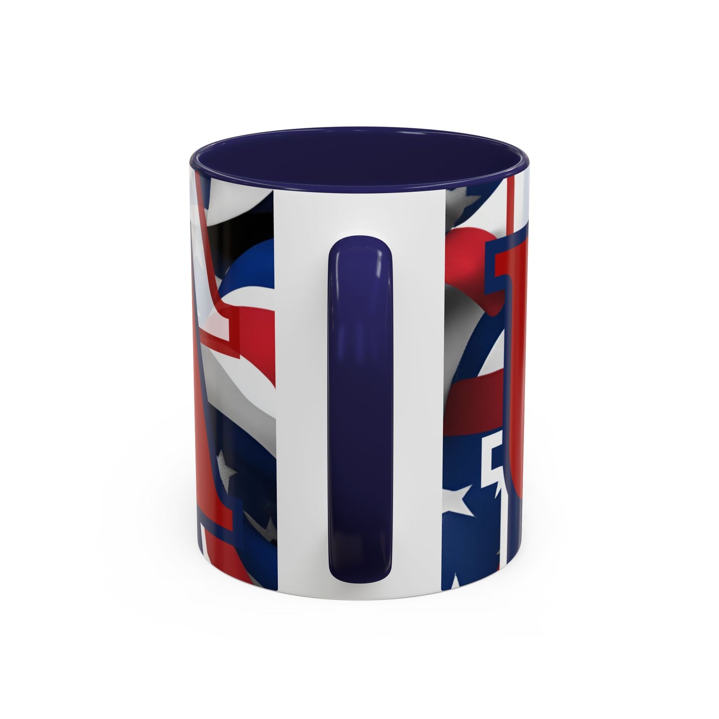 USA! USA! USA Red font Patriot White Accent Mug by theGreenDragonTavern.shop