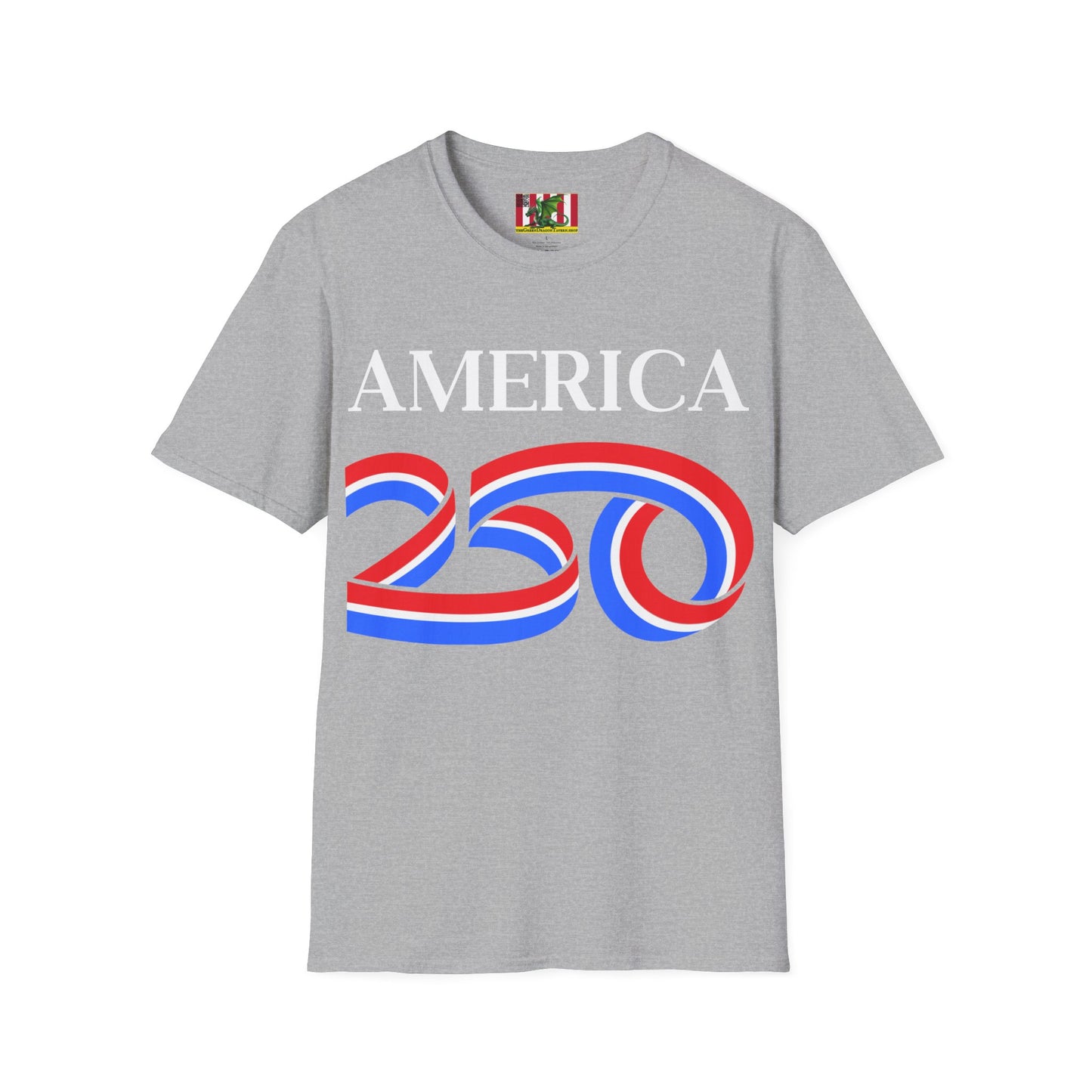 America 250 White font, Light colors, Unisex T-Shirt by theGreenDragonTavern.shop