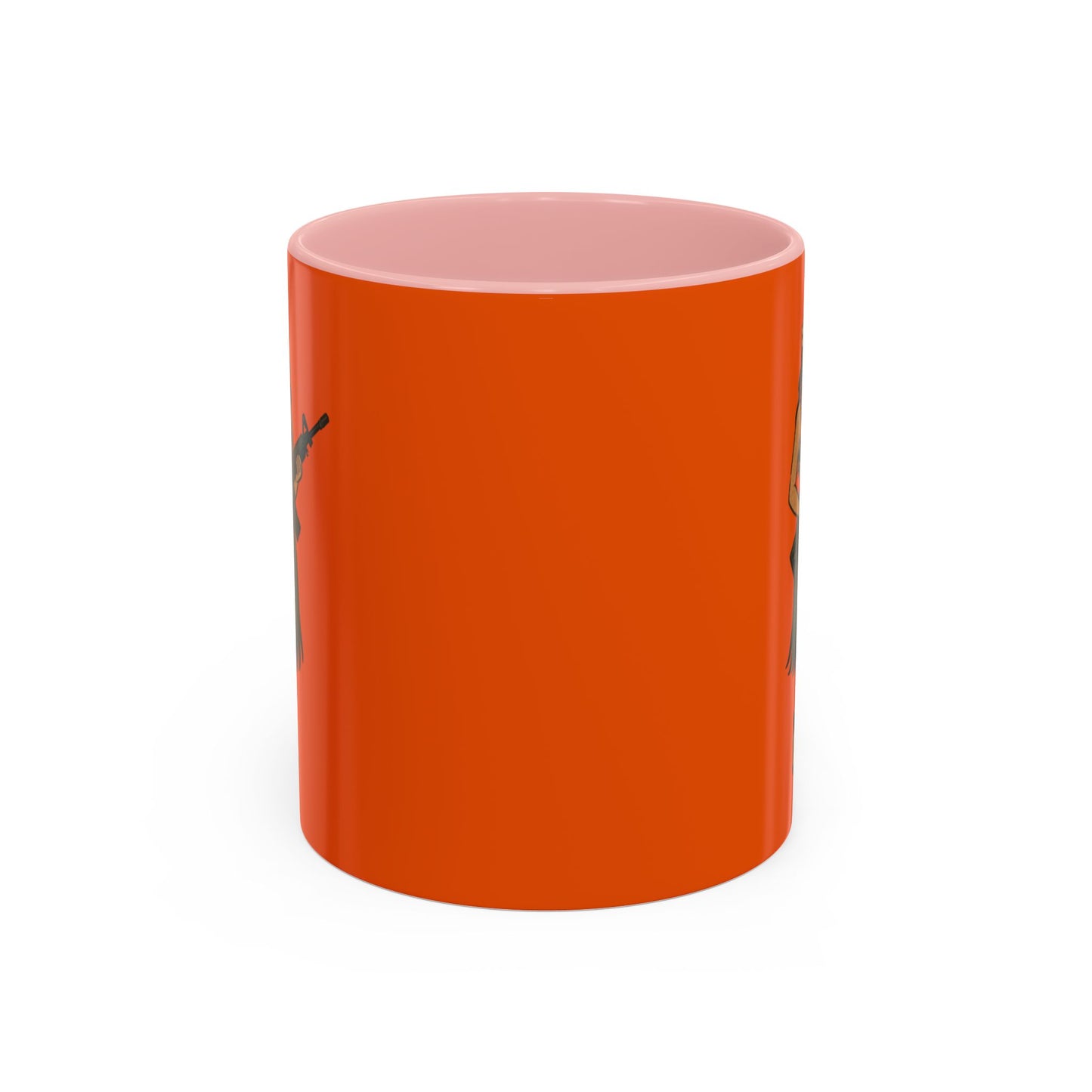 Hula Girl Packin' Heat Orange Accent Mug by theGreenDragonTavern.shop