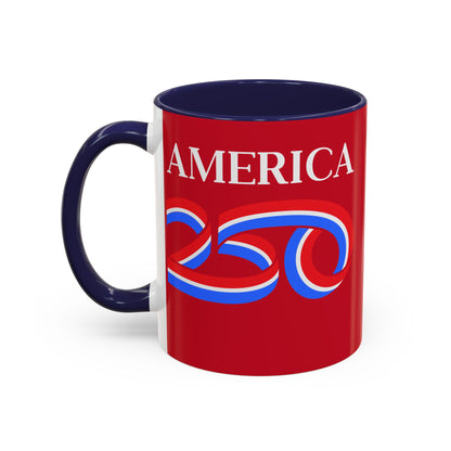 America 250 Red Accent Mug by theGreenDragonTavern.shop