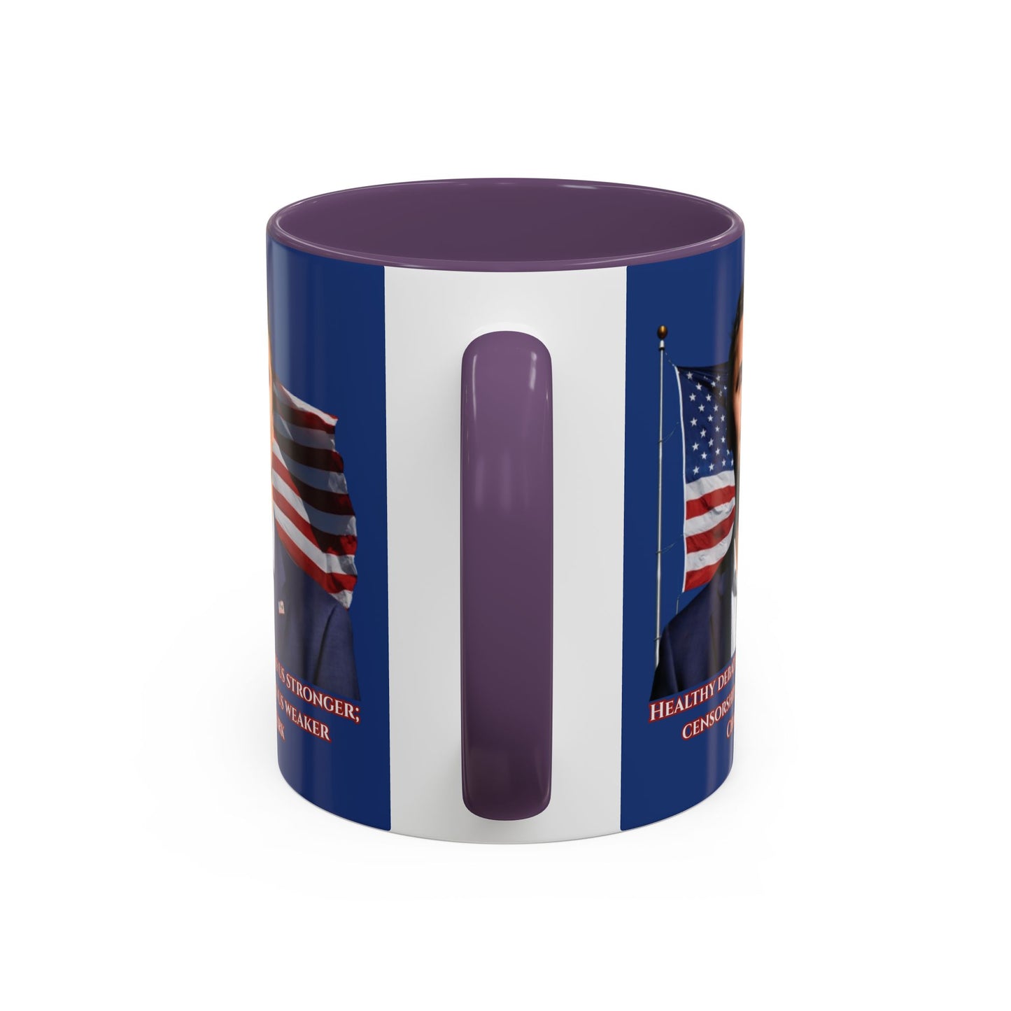Charlie Kirk, Healthy Debate Blue Accent Mug by theGreenDragonTavern.shop