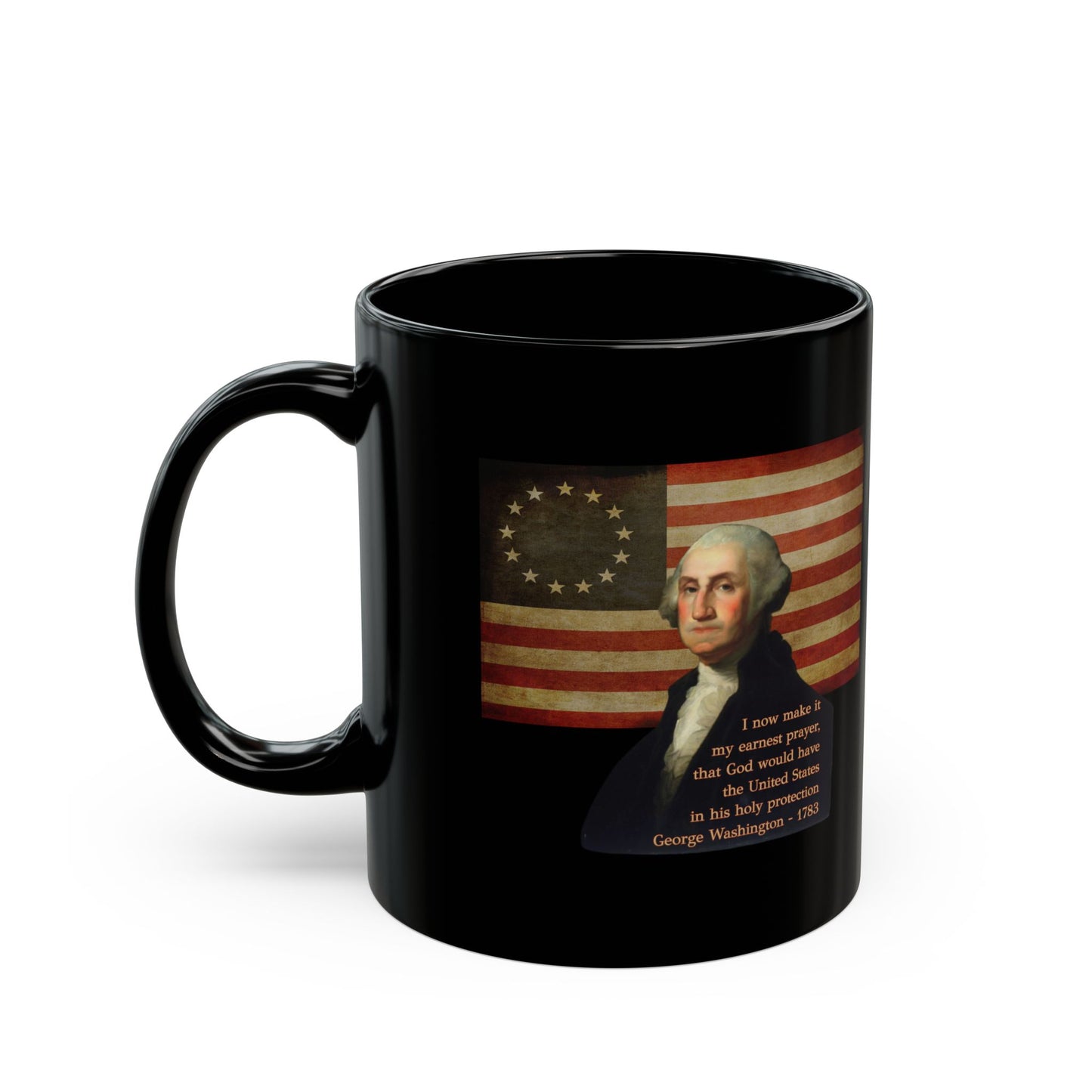 Washington's Earnest Prayer Black Mug by theGreenDragonTavern.shop