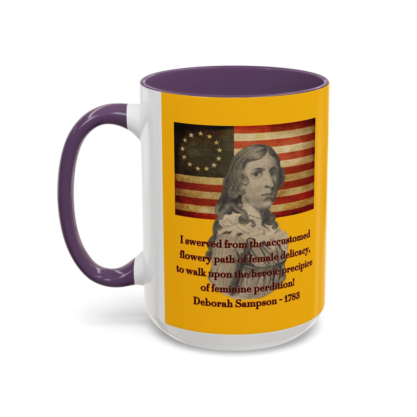 Deborah Sampson, America's Mulan Yellow Accent Mug by theGreenDragonTavern.shop