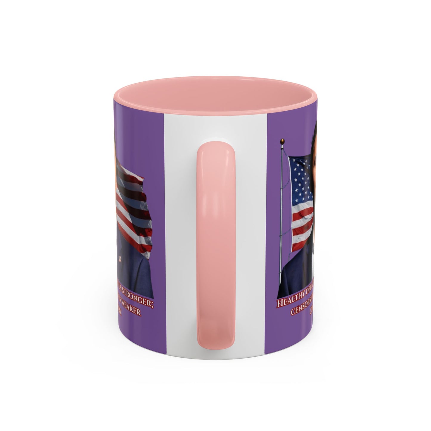 Charlie Kirk, Healthy Debate Light Purple Accent Mug by theGreenDragonTavern.shop