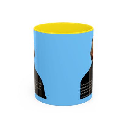 We hold these truths to be self-evident Light Blue Accent Mug by theGreenDragonTavern.shop
