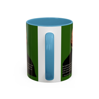 We hold these truths to be self-evident Dark Green Accent Mug by theGreenDragonTavern.shop