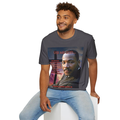 Use Me God, MLK Jr Dark colors Unisex T-Shirt by theGreenDragonTavern.shop
