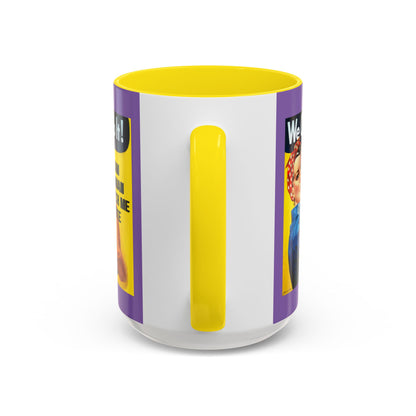 I Am Woman Watch Me Vote Rosie Light Purple Accent Mug by theGreenDragonTavern.shop