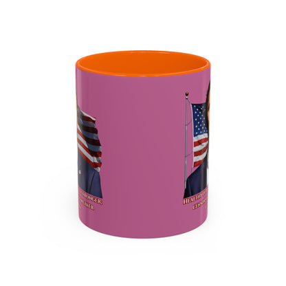 Charlie Kirk, Healthy Debate Pink Accent Mug by theGreenDragonTavern.shop