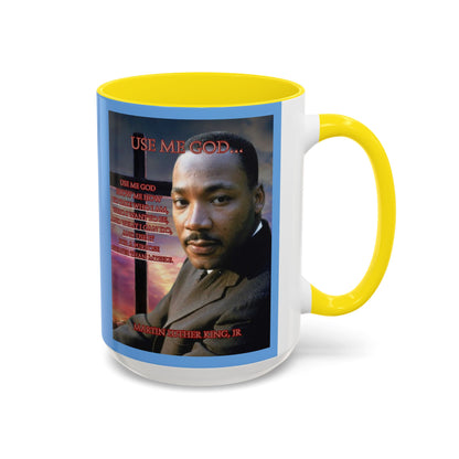 Use Me God, MLK Jr Blue Accent Mug by theGreenDragonTavern.shop