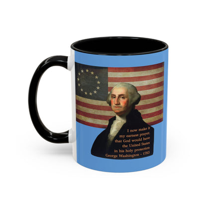 Washington's Earnest Prayer Light Blue Accent Mug by theGreenDragonTavern.shop