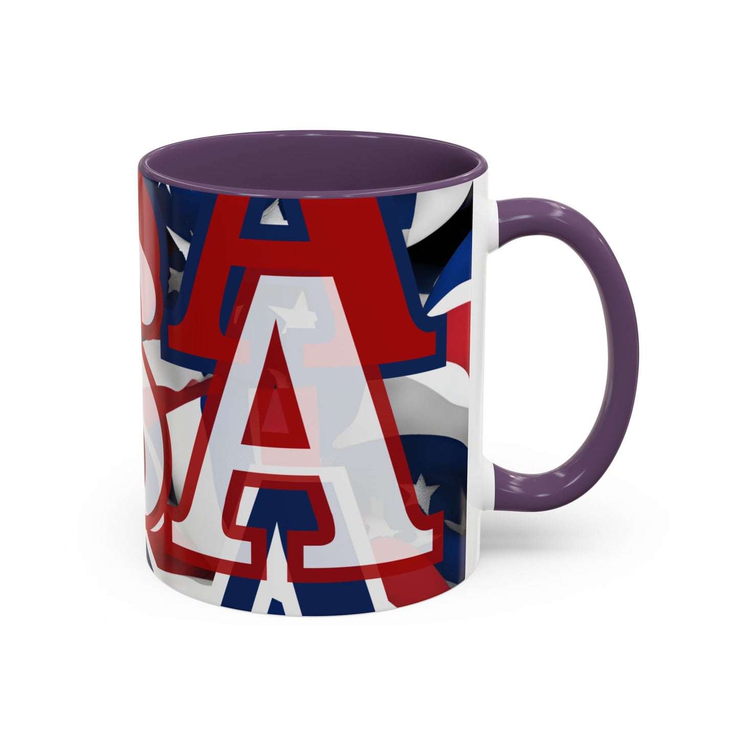 USA! USA! USA White font Patriot Black Accent Mug by theGreenDragonTavern.shop