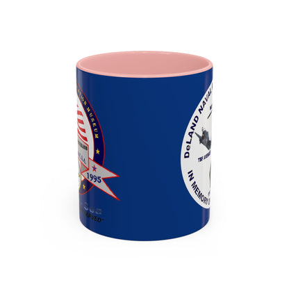 DNASM 2-sided, Founding & Student Art w/WhiteBG Dark Blue Accent Mug by theGreenDragonTavern.shop