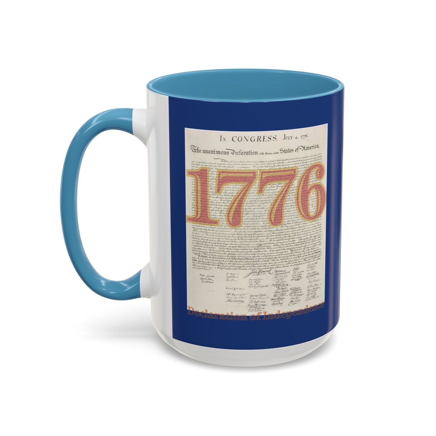 Declaration of Independence Dark Blue Accent Mug by theGreenDragonTavern.shop