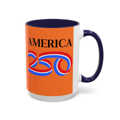 America 250 Orange Accent Mug by theGreenDragonTavern.shop