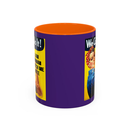 I Am Woman Watch Me Vote Rosie Dark Purple Accent Mug by theGreenDragonTavern.shop