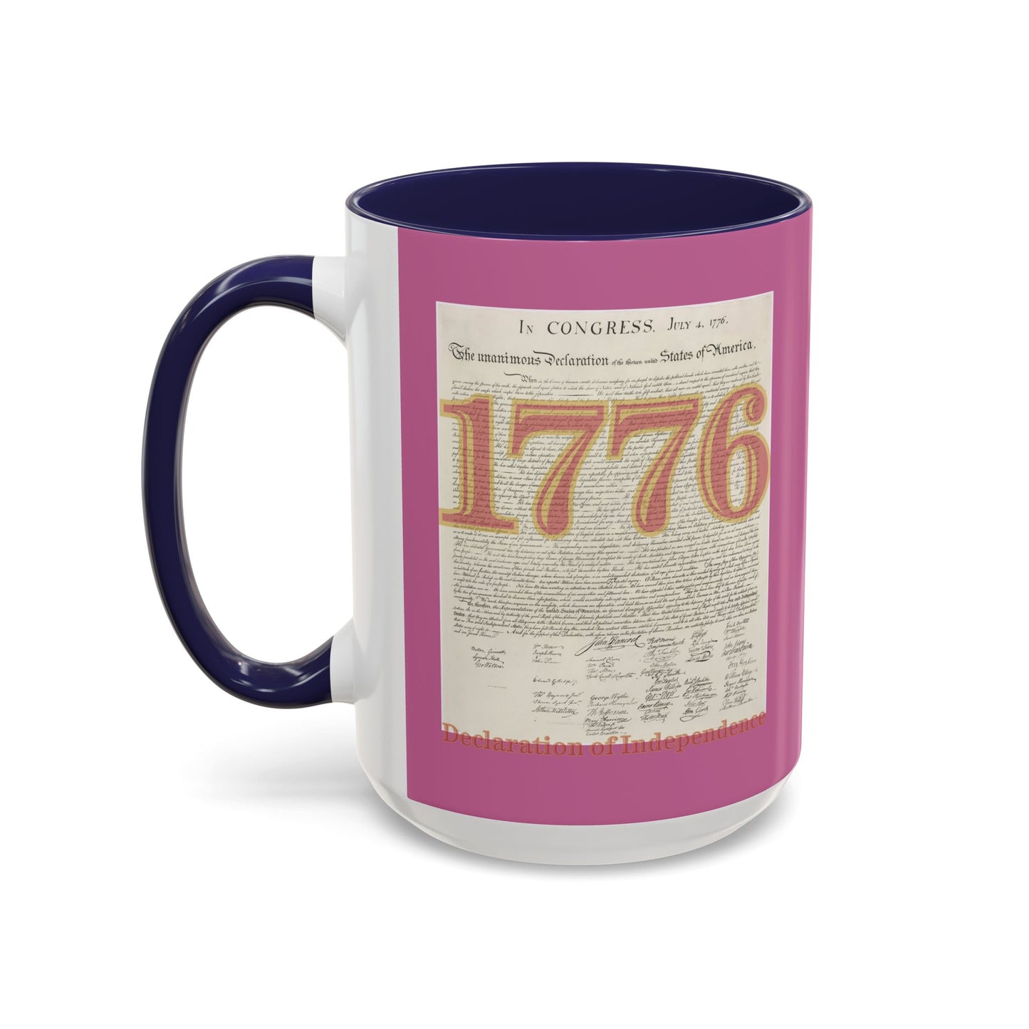 Declaration of Independence Pink Accent Mug by theGreenDragonTavern.shop