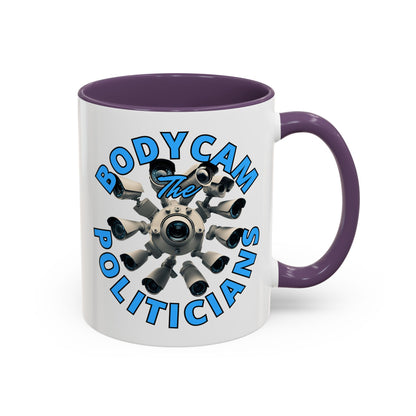 Bodycam the Politicians Cameras White Accent Mug by theGreenDragonTavern.shop