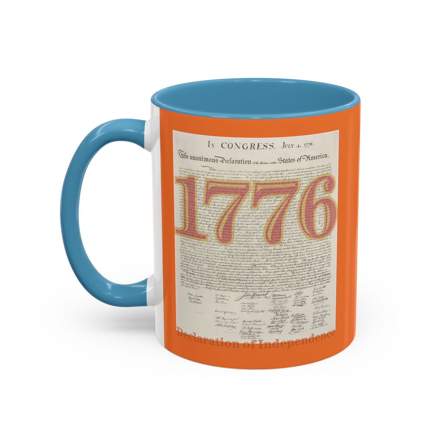 Declaration of Independence Orange Accent Mug by theGreenDragonTavern.shop
