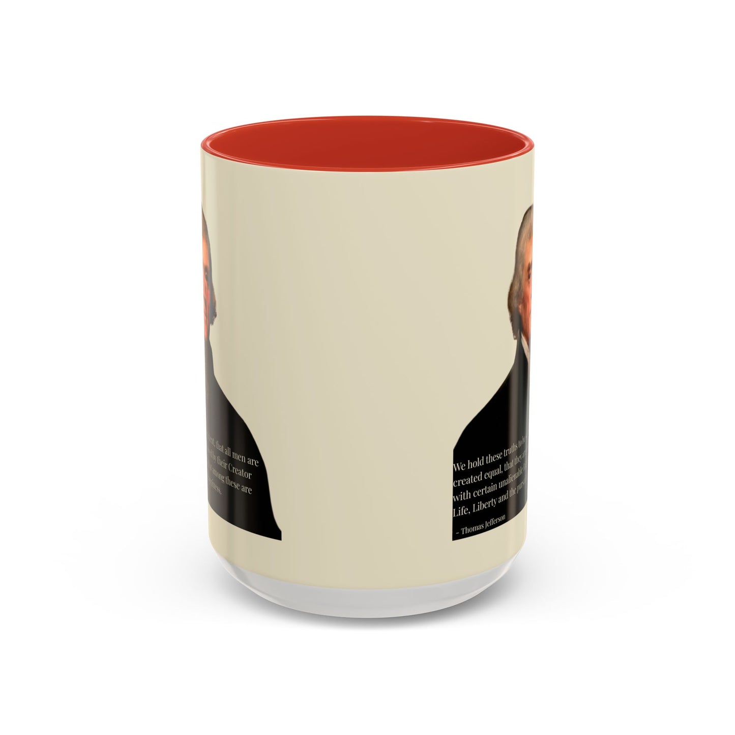 We hold these truths to be self-evident Parchment Yellow Accent Mug by theGreenDragonTavern.shop
