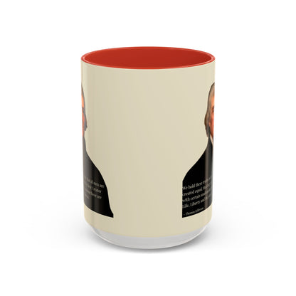 We hold these truths to be self-evident Parchment Yellow Accent Mug by theGreenDragonTavern.shop