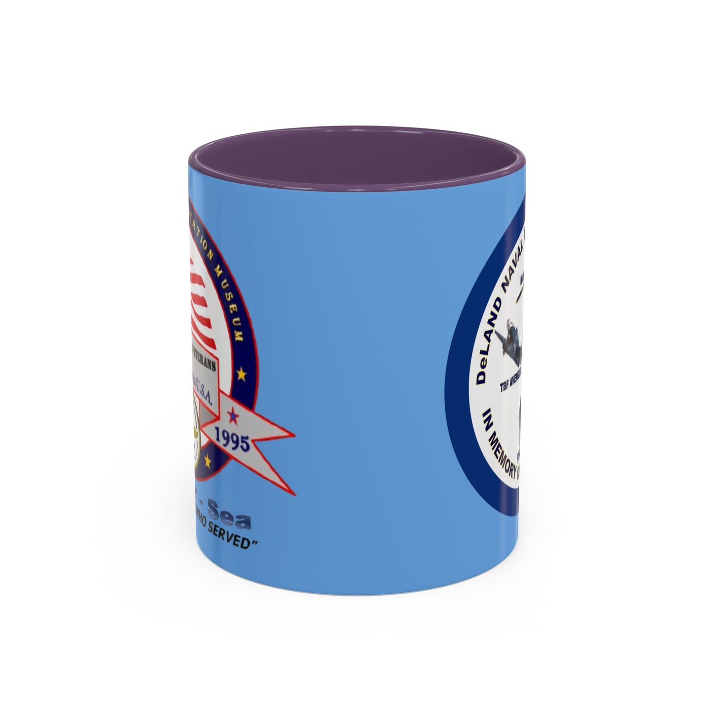 DNASM 2-sided, Founding & Student Art w/Navy Ring Light Blue Accent Mug by theGreenDragonTavern.shop
