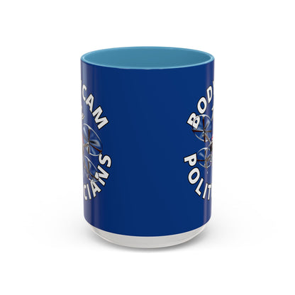 Bodycam the Politicians Drone Dark Blue Accent Mug by theGreenDragonTavern.shop